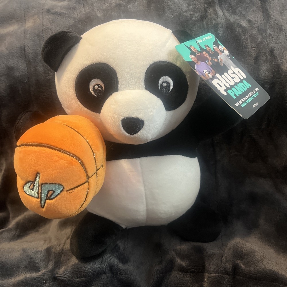 Dude Perfect PANDA WITH BASKETBALL 9" Bear Stuffed Plush New With Tags